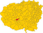 Map of comune of Bernezzo (province of Cuneo, region Piedmont, Italy)